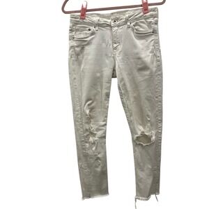 White distressed super skinny low waist jeans H &‎ M size 29/32